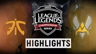 FNC vs. VIT - EU LCS Semifinals Day 2 Match Highlights (Spring 2018)