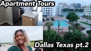 FINAL Dallas Texas $1,100-$1,200 Apartment Tours Before Moving VLOG | Pt. 2