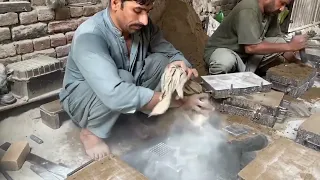 Skilled labourer in Pakistan making a fascinating machine for crafting Perfect Potato Chips.