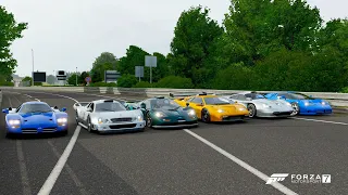 Forza 7 Drag race: McLaren F1 GT vs R390 vs Diablo GTR vs EB110 SS vs 911 GT1 vs AMG CLK-GTR