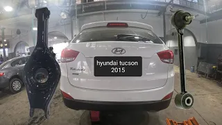 how to replace rear control arm and ball joint and lower control arm hyundai tucson 2010 -2015