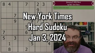 NYT Hard Sudoku Walkthrough | January 3, 2024