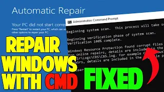 How To Repair Windows 10 Using Command Prompt - Startup Issue Fixed