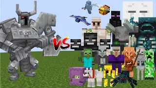 Ferrous Wroughtnaut vs All mobs in Minecraft  - Minecraft Mob Battle