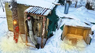 Добрался в ЗЕМЛЯНКУ - ДОМ в ГЛУШИ укрыл от непогоды | Стройка СВОИМИ РУКАМИ продолжается