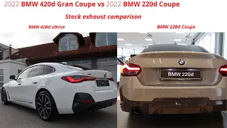 2022 Bmw 4 Series Gran Coupe 420d xDrive vs 2022 Bmw 2 Series Coupe 220d - Exhaust sound comparison