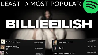 Every BILLIE EILISH Song LEAST TO MOST PLAYED [2022]