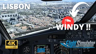 Flight Simulator 2023 Turbulence on Approach !! Stunning & Hard Landing In Lisbon | BOEING 737 800 |