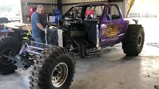 Texas Mud Drags Purple Nightmare getting ready for Dirt dragracing