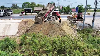 Impressive Earthmoving Process Bulldozer KOMATSU D58P Pushing Dirt For Land Filling Up