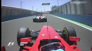 Fernando Alonso onboard overtake on Nico Hulkenberg European GP 2012