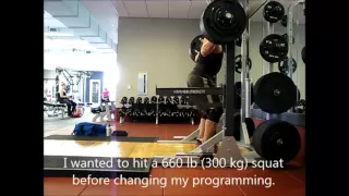 660 lb (300 kg) Raw, High Bar Squat @240