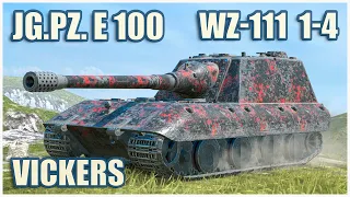 WZ-111 model 1-4, Jagdpanzer E100 & Vickers Light 105 • WoT Blitz Gameplay