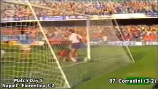 Serie A 1989-1990, day 5: Napoli - Fiorentina 3-2 (Corradini goal)