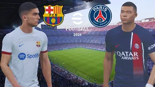 efootball 2024  - PSG Vs FC Barcelona pc [4k 60FPS ]  Mbappe Ft Ferran Torres