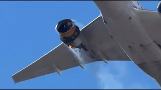 Boeing 777-200 aircraft engine failure.