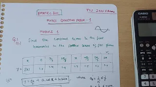 BMATEC301 |Harmonic Fourier Series Module 1 Solved Q.No 1(c)📝