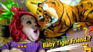 BABY TIGERS🐯Playing With The Kids -Tiger Best Friends With Children..Baby Tiger Friend? #shorts