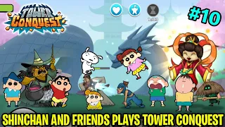 Shinchan and shiro attacked on his friends island in tower conquest | #10 | shinchan tower conquest