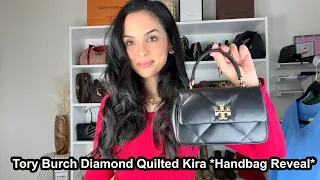 Tory Burch Kira Diamond Quilted Top Handle | Handbag Reveal | elle be |
