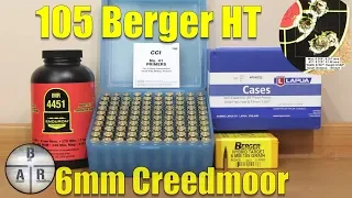 6mm Creedmoor - 105 Berger with IMR 4451 test with Ruger Precision Rifle