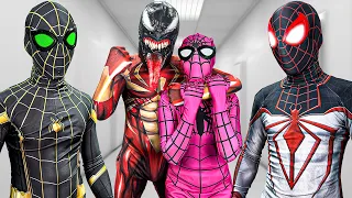 TEAM SPIDER-MAN Nerf War vs BAD GUY TEAM || Rescue PINK HERO From ALIEN SUPERHERO ( Live Action )
