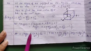 Lagrange's method of undetermined multiplier with example (part-1)