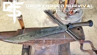 BlackSmithing - Forging a Tactical Bush Sword - Forged In Fire - HelmForge