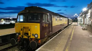 Scarborough Castle Class 57 Northern Belle Pullman train in Great Yarmouth