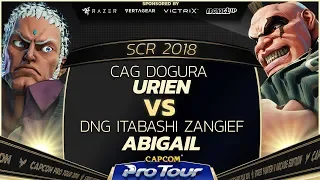 CAG Dogura (Urien) vs. DNG Itabashi Zangief (Abigail) - SCR 2018 Day 2 Pools - SFV - CPT 2018