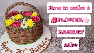Amazing flower basket cake decoration