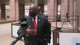 President Cyril Ramaphosa attending the 6th AU-EU Summit in Brussels, Belgium, 17-18 February 2022