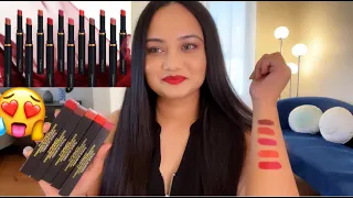 MAC Powder Kiss Velvet Blur Slim Stick Swatches , Review and Try-on + Medium  / Indian / brown skin