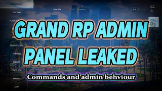 Grand RP Admin Panel Leaked !!!