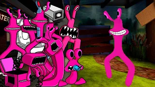 Pink Rainbow Friends All Phases VS Pink Friday Night Funkin Mod Roblox