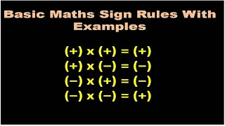 maths + - rules/math rules/maths tips/Problems related on signs/ Rules of Positive & Negative Signs