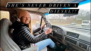 She's Never Driven A Diesel Truck Before - First Impressions (1996 Ford F-250 Power Stroke)