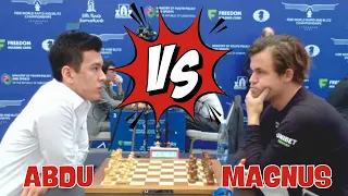 Abdusattorov Nodirbek VS Carlsen MagnusII 2023 FIDE World Rapid Championship R12