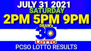 3D Swertres Lotto Result Today July 31 2021 Saturday Based on2PM 5PM 9PM PCSO Draws | PCSO CHANNEL