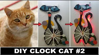 Creative DIY Wall Clock Ideas with metal| clock diy| diy crafts| cheap home decor| DIY CLOCK CAT#2