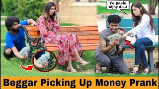 Beggar Picking Up Money With A Twist Prank - Part 2  @OverDose