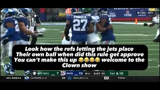 Rigged refs let New York jets place their own ball vs New York giants with 7 seconds left #rigged