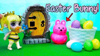 The Easter Bunny Hides Eggs for the Peapod Babies ! Toys and Dolls Fun for Kids