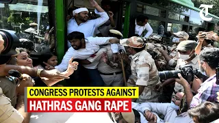 Hathras gang rape: Congress workers stage protest outside UP Bhawan in New Delhi, detained