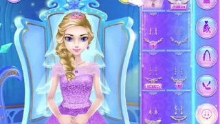 Мультик игра. Принцесса Эльза. Свадебные наряды. Ice princess - Royal wedding Day. Cartoon game.