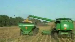 unloading corn on the go