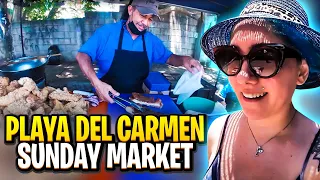 Playa Del Carmen Sunday Market Local Mexican Street Bazar | Mexico Fruits & Street Food Vendors