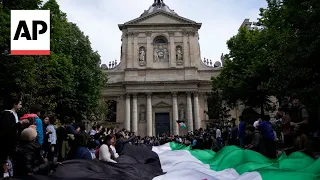 In Paris, students inspired by pro-Palestinian protests in US gather near Sorbonne university