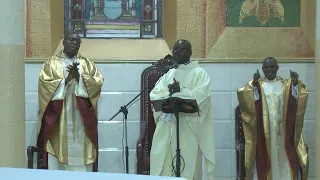 Célébration  en la cathédrale des 15 ans de vie sacerdotale des abbés KIMBENGUI, OKEMBA et SAKALA
