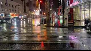 Walking The Walk Of Fame In The Rain.